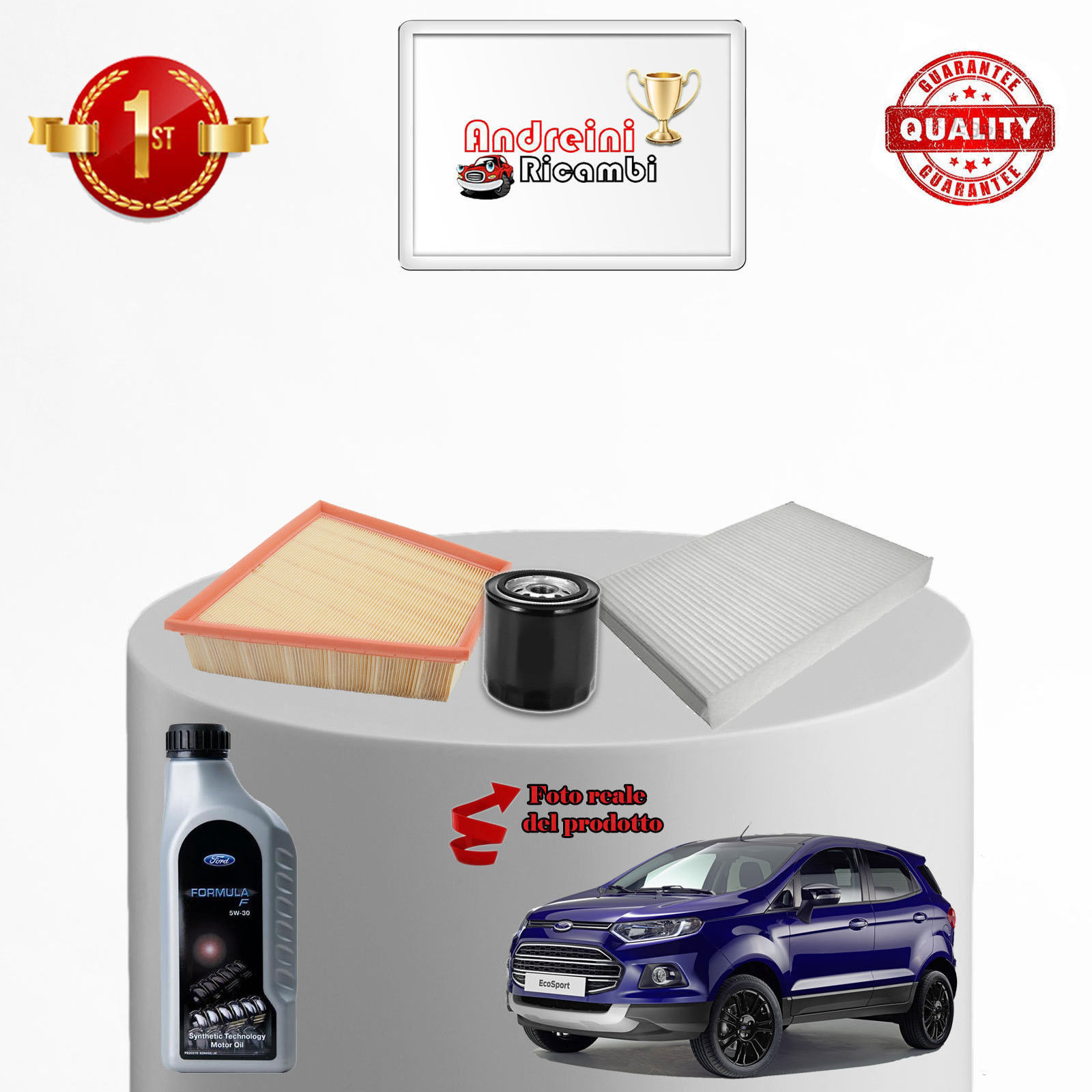 KIT TAGLIANDO 3 FILTRI E OLIO FORD ECOSPORT 1.0 ECOBOOST 92KW 125CV 2017 ->