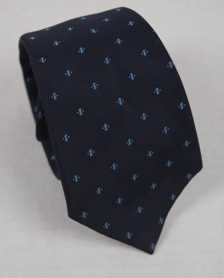 Neck Tie VTG Don Loper Beverly Hills 60s Starry Midnight Blue Poly 56" x 3.25" - Image 3 of 4