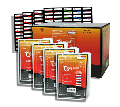 200 Ct. Taby Card  TC2 Semi Rigid Card Holders w Grading Stickers - PSA BGS Sub