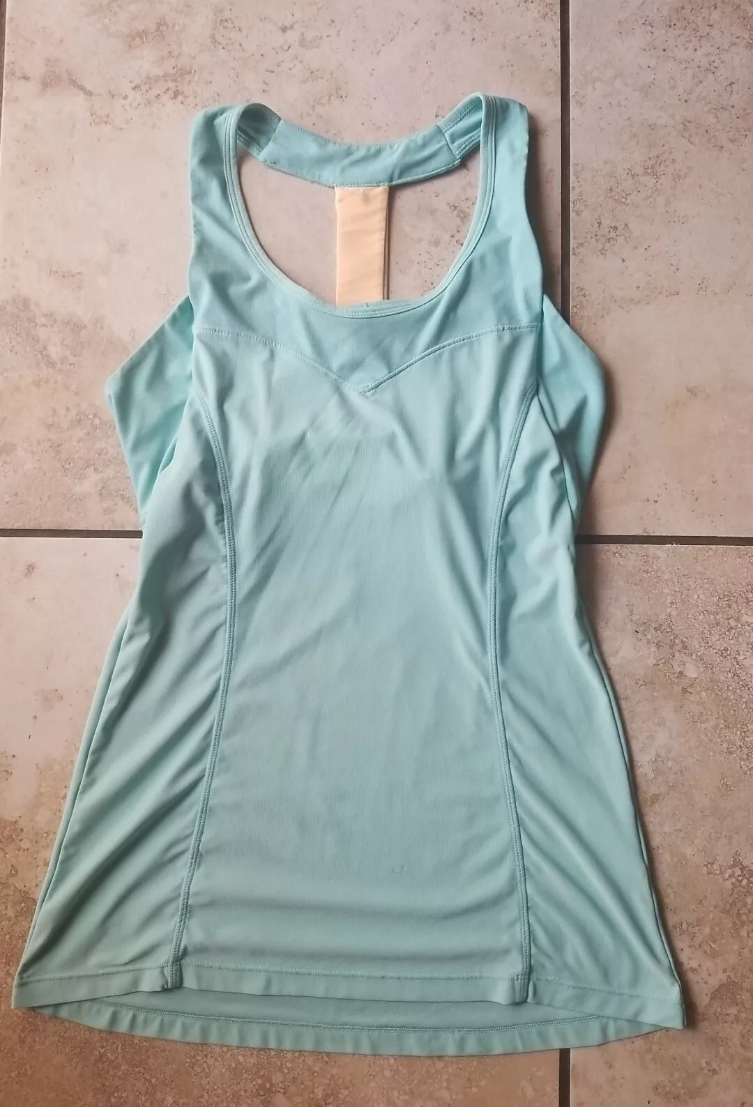 mpg tank built in bra yellow strype t-back running shirt