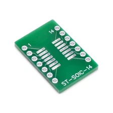 SOIC-14 / SOP14 SMD to DIP Adapter, PCB Breadboard Adapter ST-SOIC-14,  5 Pieces