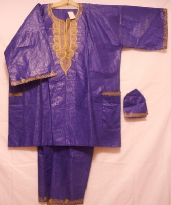 Mens 3Pcs Brocade Dashiki Pant Suit Set African Clothing boho Purple Free Size | eBay