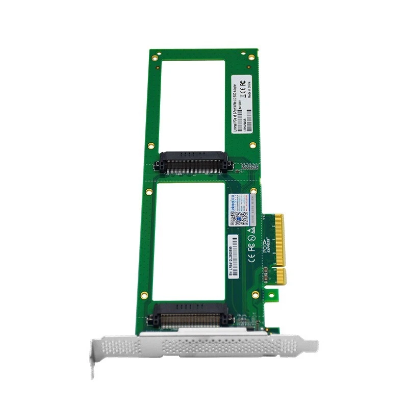 2X U.2 SFF-8639 SSD to PCI Express 3.0 Gen 3 X8 Card U.2 NVMe SSD Adapt - Image 3 of 4