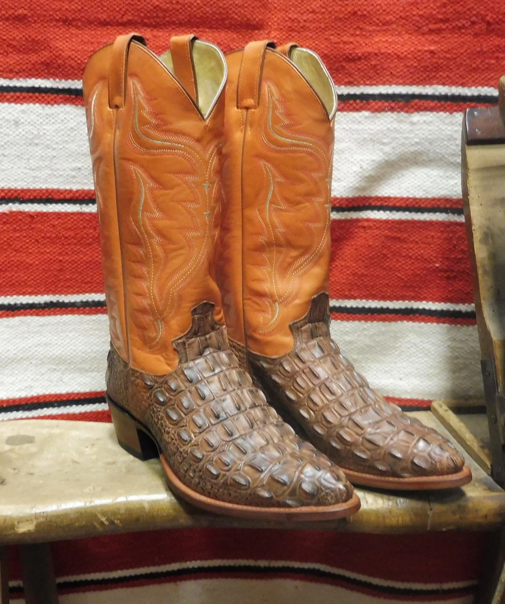 Texas Country Western Cowboy Mens 43 Boots Crocodile Cognac Boot Boots