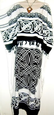 NEW CELTIC Kaftan Kleid Plus Größe Einheitsgröße Cool Soft Lang Damen Abstrakt