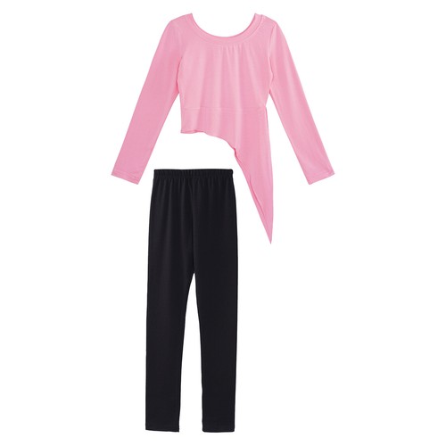 Girls Two-piece Set Lightweight Outfits Stretchy Activewear Training Tracksuit - Picture 29 of 73