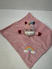 Baby Starters Pink Plush Sparkle Unicorn Lovey Security Blanket Rattle Rainbow