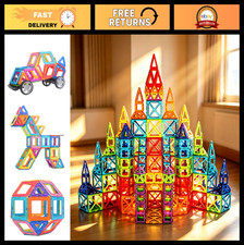 Magnetic Building Blocks Set - Big Size DIY Magnet Tiles for Kids, STEM Educatio