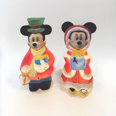 Disney Santa s Best Mickey & Minnie Blow Mold 33 1/2 In Tall Christmas VTG 90s