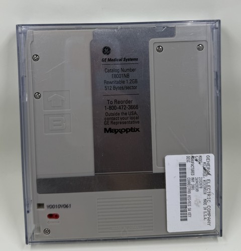 GE Maxoptix 1.2GB Rewritable Magneto Optical Disk Cartridge Medical Grade Sleeve