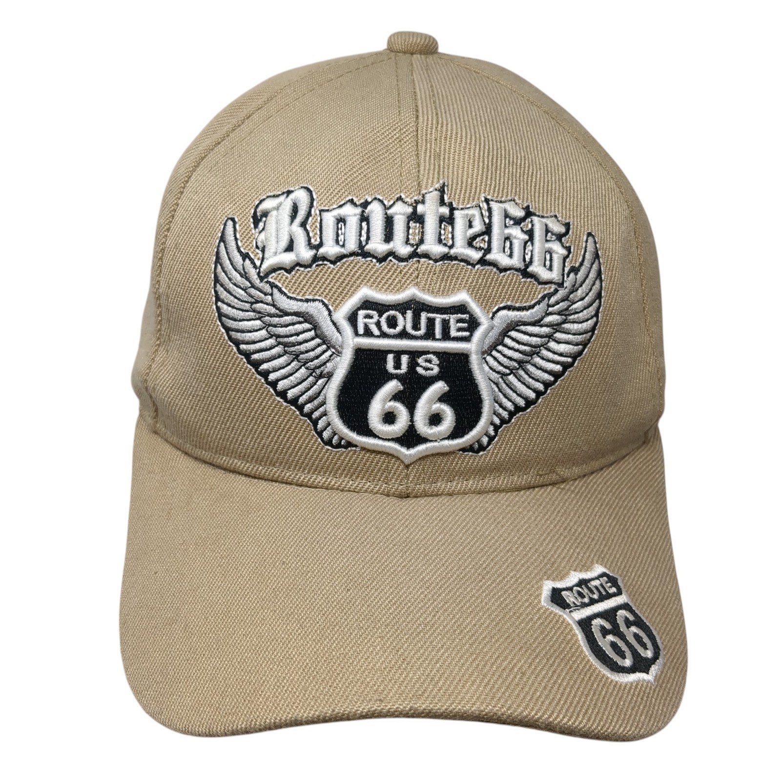Route 66 Strapback Hat Solid Brown One Size Adjus… - image 1
