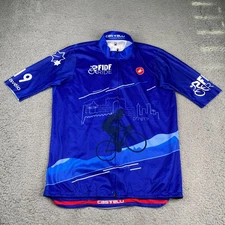 Castelli Cycling Tour Jersey Women Large Blue Full Zip Performance Short Sleeve