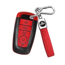 for Ford Key Fob Cover,5 Buttons TPU Key Case with Keychain,Compatible B-red