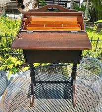 Antique Sewing Box Cabinet Storage Federal Style Mother Grandmother Easter