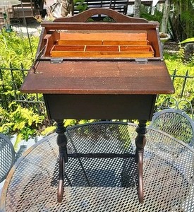 Antique Sewing Box Cabinet Storage Federal Style Mother Grandmother Easter