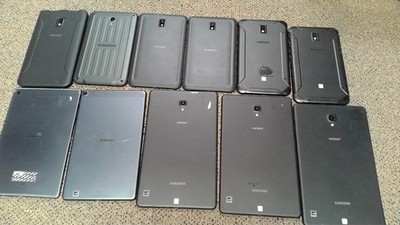 Lot of 11 Non-Working Samsung Galaxy Active 5 3 2 and Tab A Tablets for Parts
