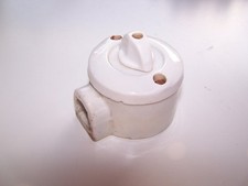 Vintage Keramik Drehschalter Porzellan Lichtschalter 30er/40er Jahre | NEU