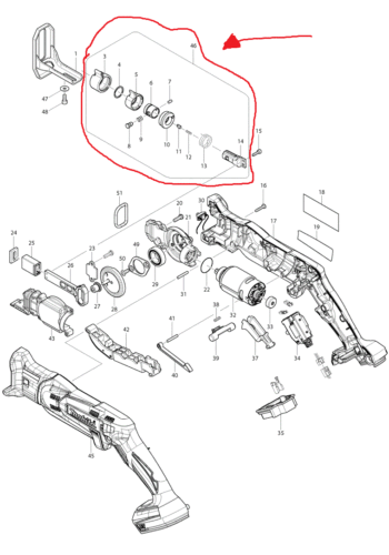 Makita Sägeblattklemmen-Set JR100D JR102 DJR183 XRJ01Z Säbelsäge 126201-3 - Bild 2 von 5