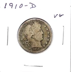 1910 D US Barber 90% Silver Quarter 25c VG Very Good Free Shipping