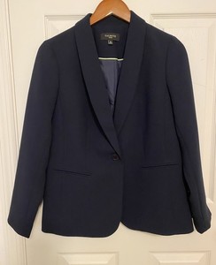Talbots 8P Navy Refined Crepe Blazer Jacket