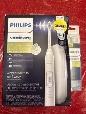 Philips Sonicare ProtectiveClean 6100 HX6877/21 Tooth Brush - White/ Extra Heads