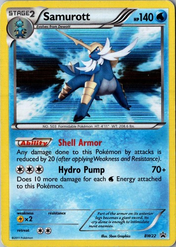 Samurott Holo BW22 Promo Black and White Promos LP Pokemon Card