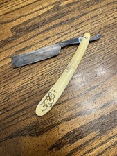 Antique Electric Cutlery Co USA Carved Devil Design Straight Razor