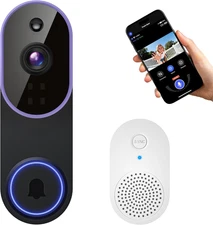 Wireless Video Doorbell Camera, AI Human Detection, 2.4GHz WiFi Only,2-Way...