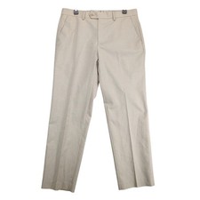 Chaps Total Comfort Beige Dress Pants Mens 34x30 Flat Front Office Casual Preppy