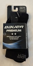 BAUER Elite Performance Skate Socks Size XS 10-1.5 Youth Black/Grey NEW