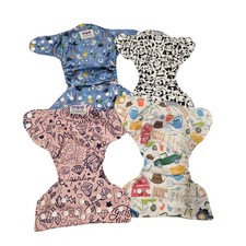 Bundle of 4 Cutie Bootie All in One Reusable Cloth Diapers