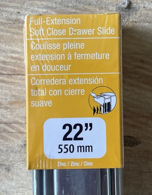 Two Pair Richelieu 22'' Soft Close Drawer Slide, 75 lbs.