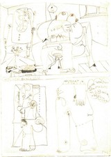 Horst Antes orig. Bleistiftzeichnung, datiert (19)76  21 x 15 cm