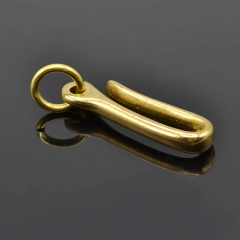 S Size Retro Solid Brass KeyChain Key Ring Belt U Hook Wallet Chain Fish Hook l