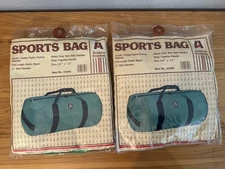 Vintage Academy Broadway Sports Bag Tote Duffle Gym 80's Green  Blue 24x12