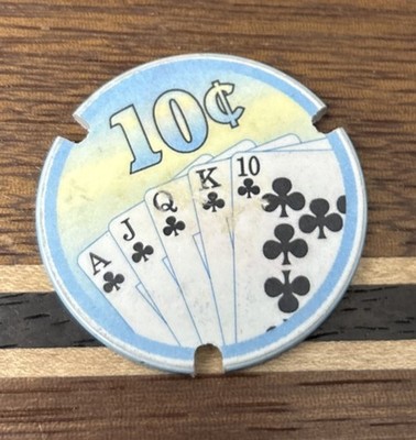 Vintage $.10 Unidentified Casino Roulette Poker Gaming  Casino Poker Chip Notche
