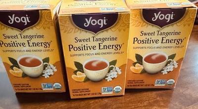 Yogi Sweet Tangerine Positive Energy Tea Bags Tangerine Jasmine Caffeine Organic