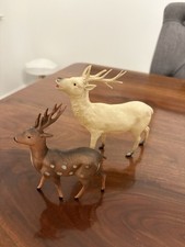 Set of 2 Vintage Celluloid Reindeer Pair Made In Occupied Japan 1940  s