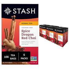 Stash Tea Spice Dragon Red Chai Herbal Tea, Caffeine Free, 18 Bags Pack of 6