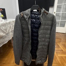 Massimo Dutti Quilted Hooded Lightweight Gray...
