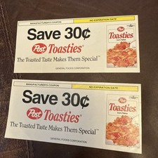 Two Vintage Post Toasties Coupons