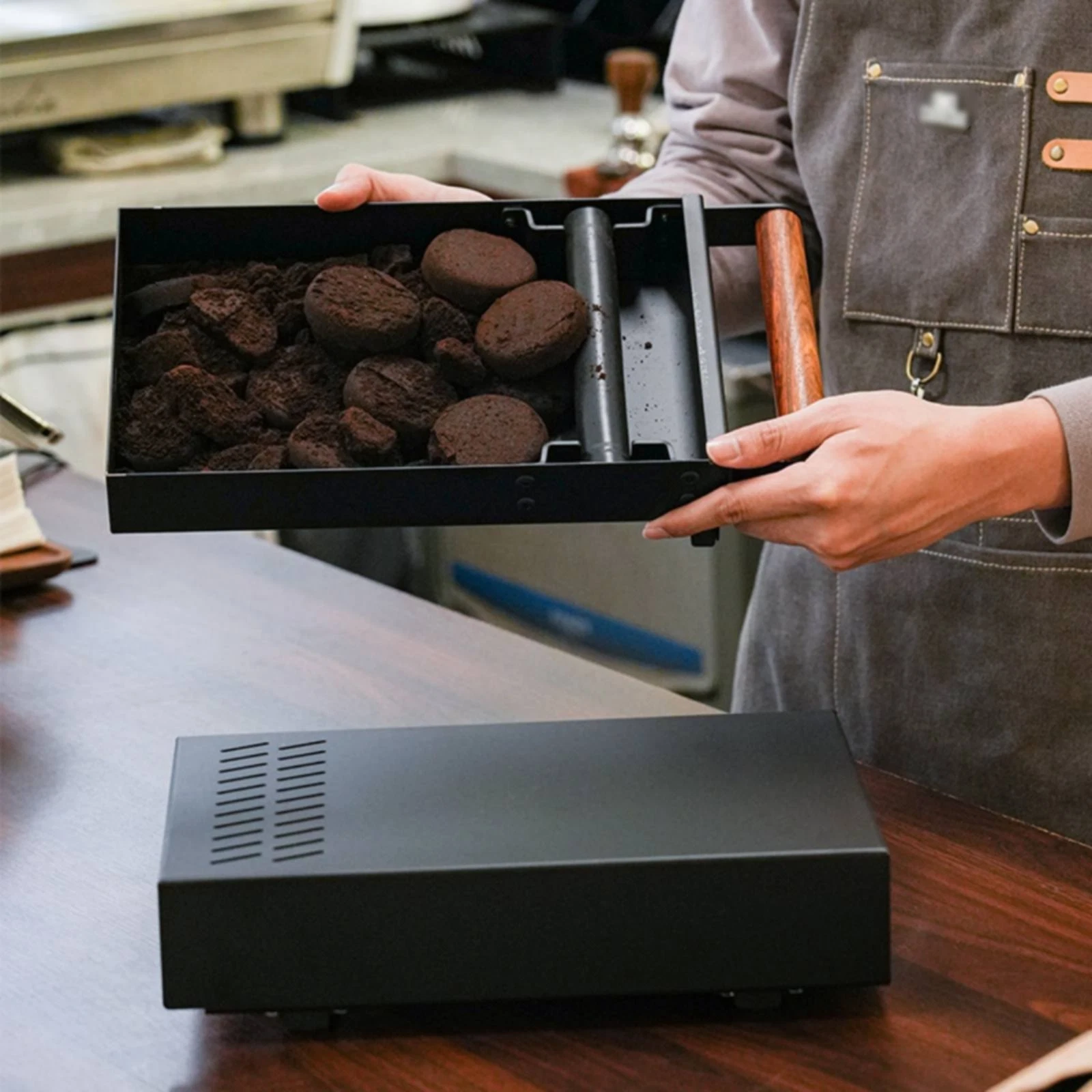 Espresso Knock Drawer Noise Reduction Coffee Knock Box Drawer for Baristas