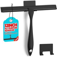 12-Inch All-Purpose Shower Squeegee for Doors Tile Walls Bathroom Window Glass