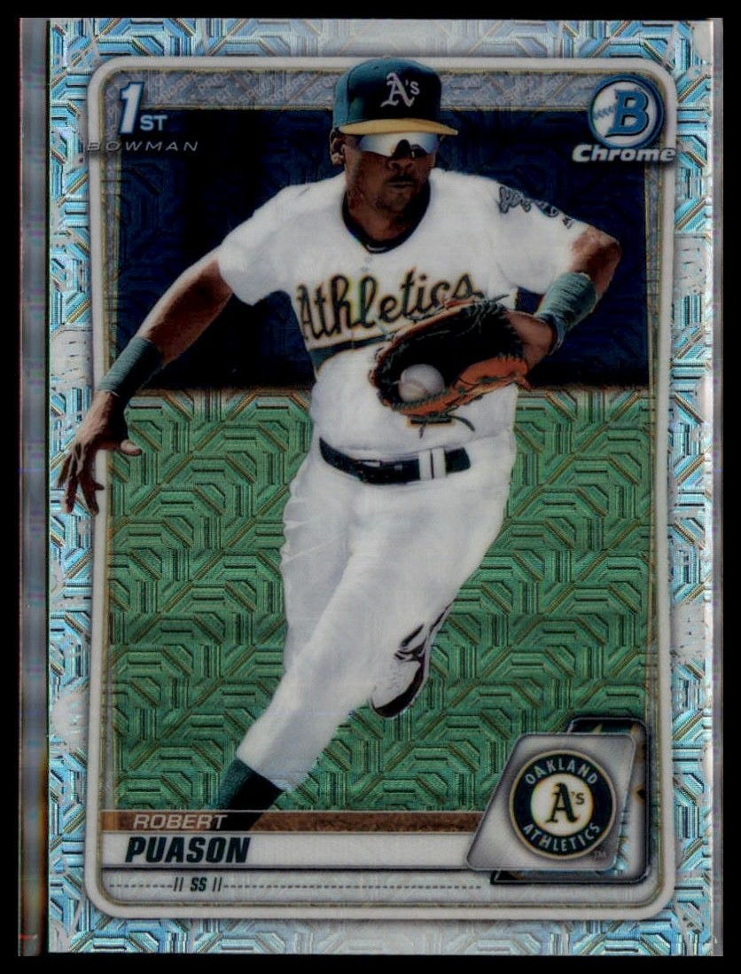 2020 1st Bowman Chrome #BCP-145 Robert Puason Mojo Refractor Oakland Athletics
