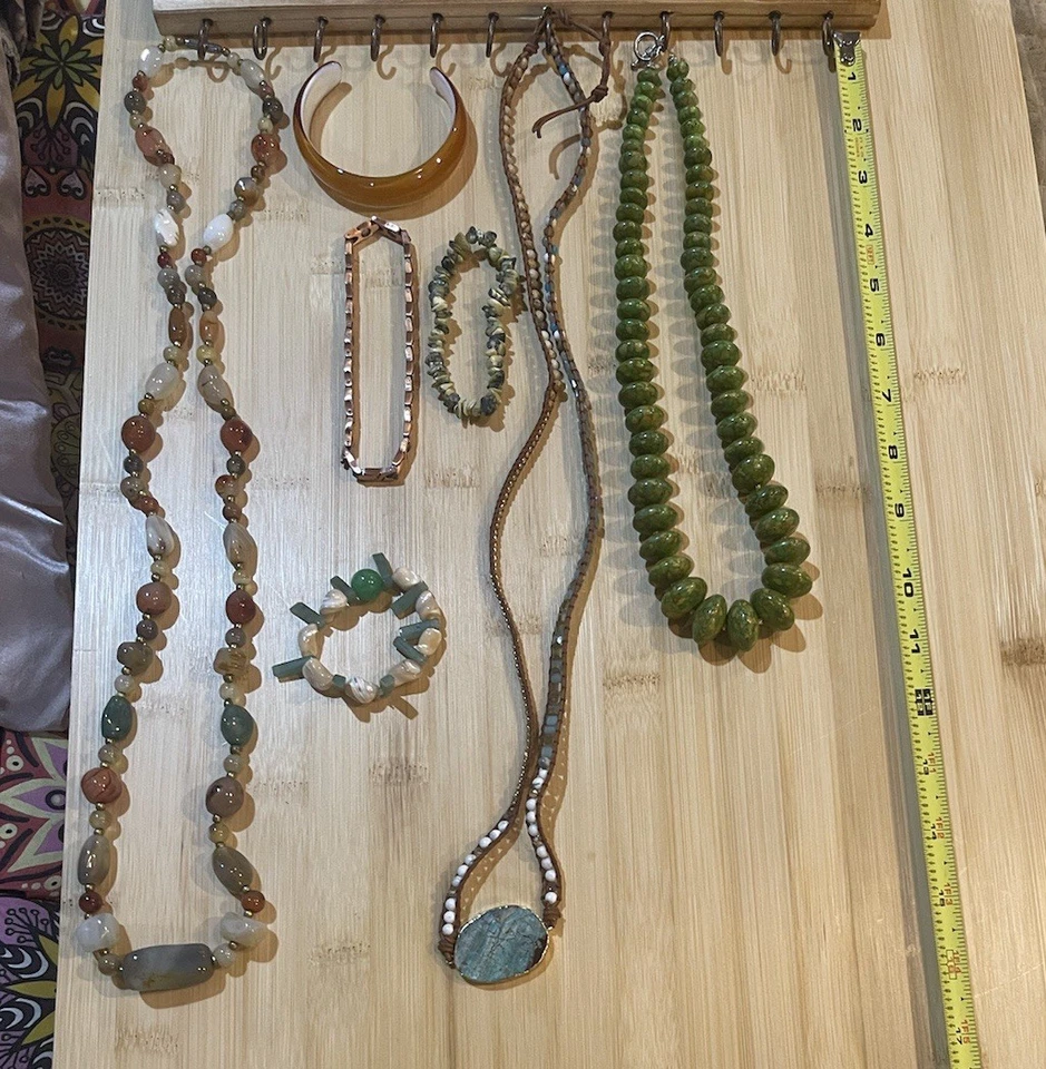 Mezcla Ágata Aventurina Ágata Cornalina, Ámbar Real Cobre Moda Bisutería Foto 4 de 4