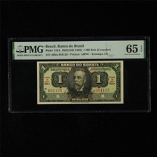1923 Brazil Banco do Brasil 1 Mil Reis Pick#131A PMG 65 EPQ Gem UNC