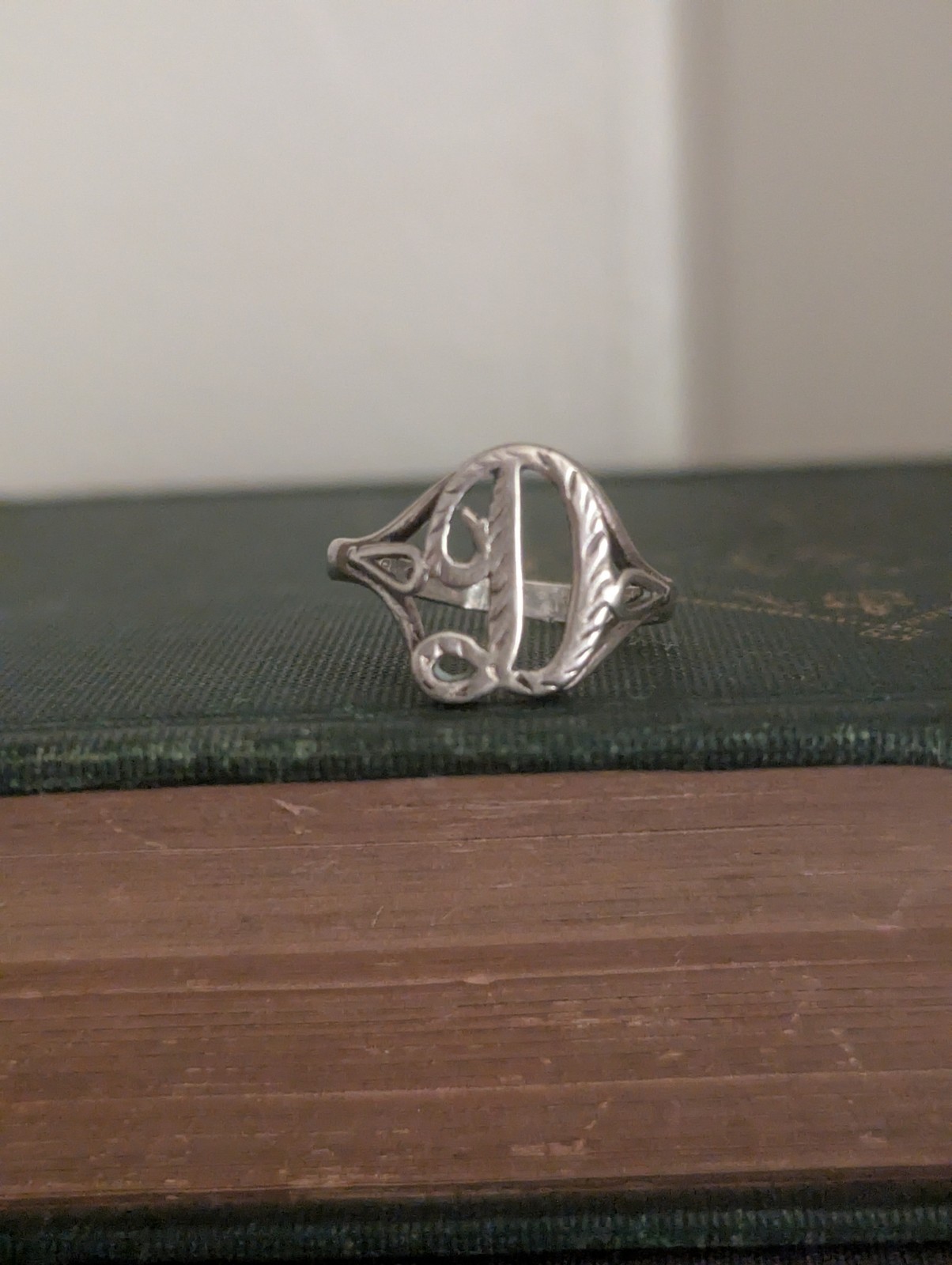 Sterling Silver Monogram Initial D Ring Size 8 Vt… - image 5