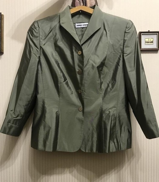 Women Gerry Weber Blazer Gold Silk 44 / XXL / 52