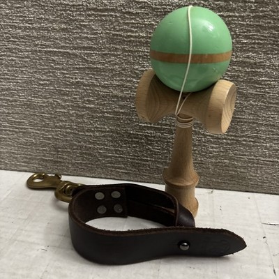 Kendama Wood Grain Theory Teal Blue & Deal With It Tsuna Holster Holder Leather