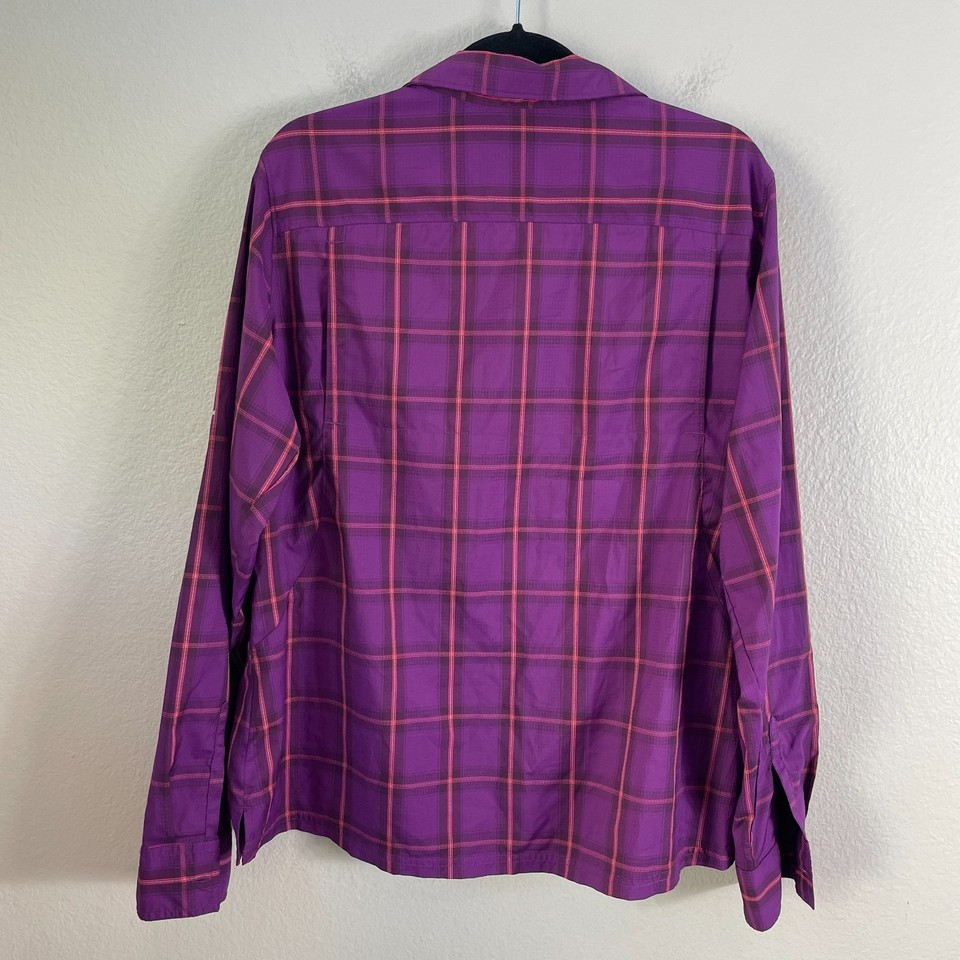 Chemise Columbia PFG Omni-ombre Roll-Tab Manches Plaid Up Snap Femme Taille S